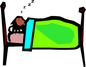 Cartoon Character Sleeping Under Green Blanket - Restful Illustration