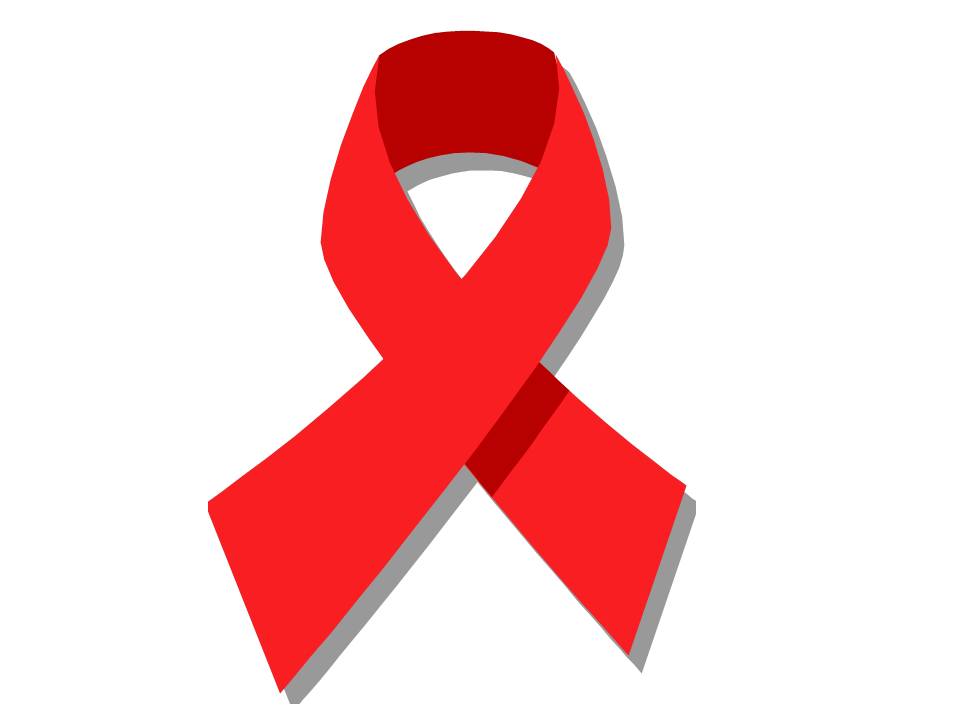 Red awareness ribbon symbolizing HIV/AIDS support and global health advocacy.