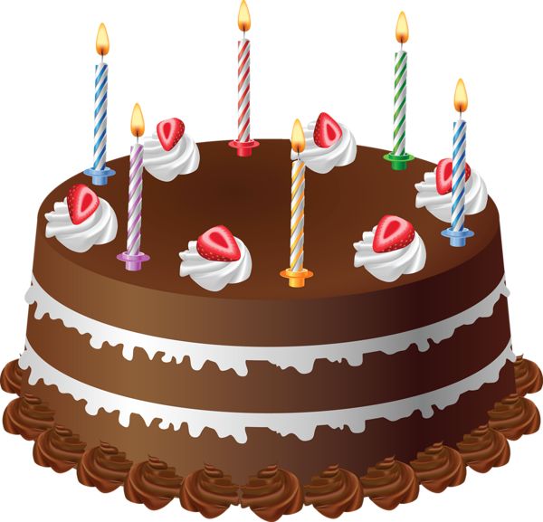 Chocolate Birthday Cake with Strawberries and Candles - Festive Celebration Dessert