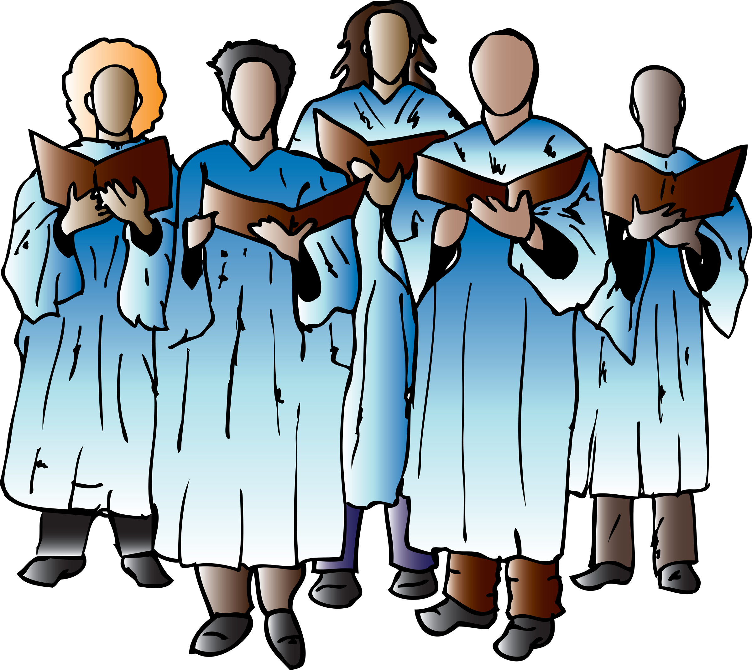Church Choir Singing - Illustrated Hymn Performance