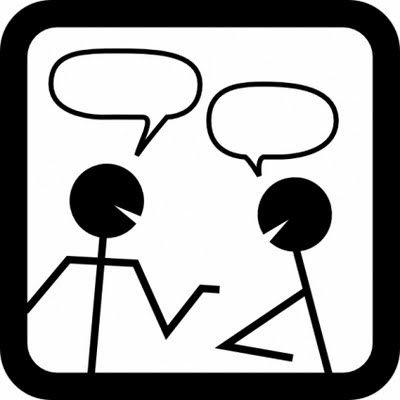 Communication Icon - Simple Illustration of Dialogue Between Two People