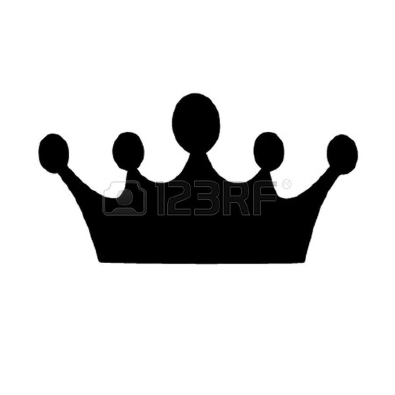 Black silhouette of a five-pointed royal crown with rounded finials on white background.