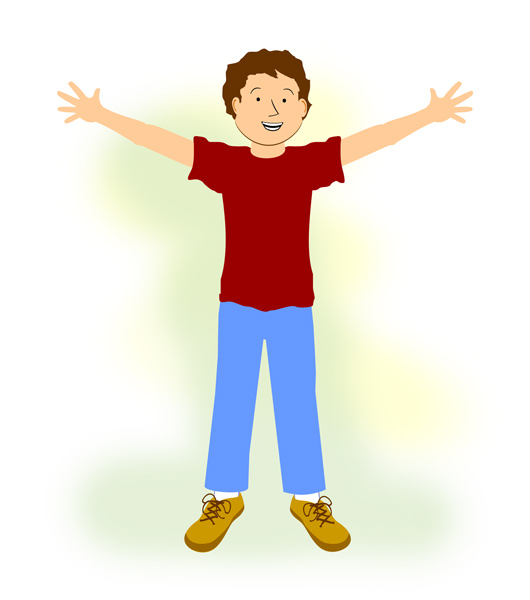 child with outstretched arms - Clip Art Library