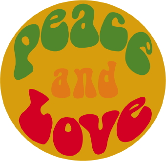 Peace and Love Retro Graphic - Vintage Hippie Symbol for Design & Inspiration