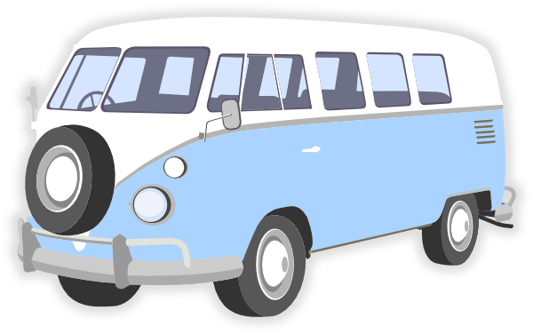 Classic VW Camper Van Illustration - Retro Travel & Adventure Icon