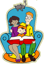 family reading clipart