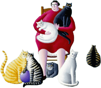 cartoon fat cat lady - Clip Art Library