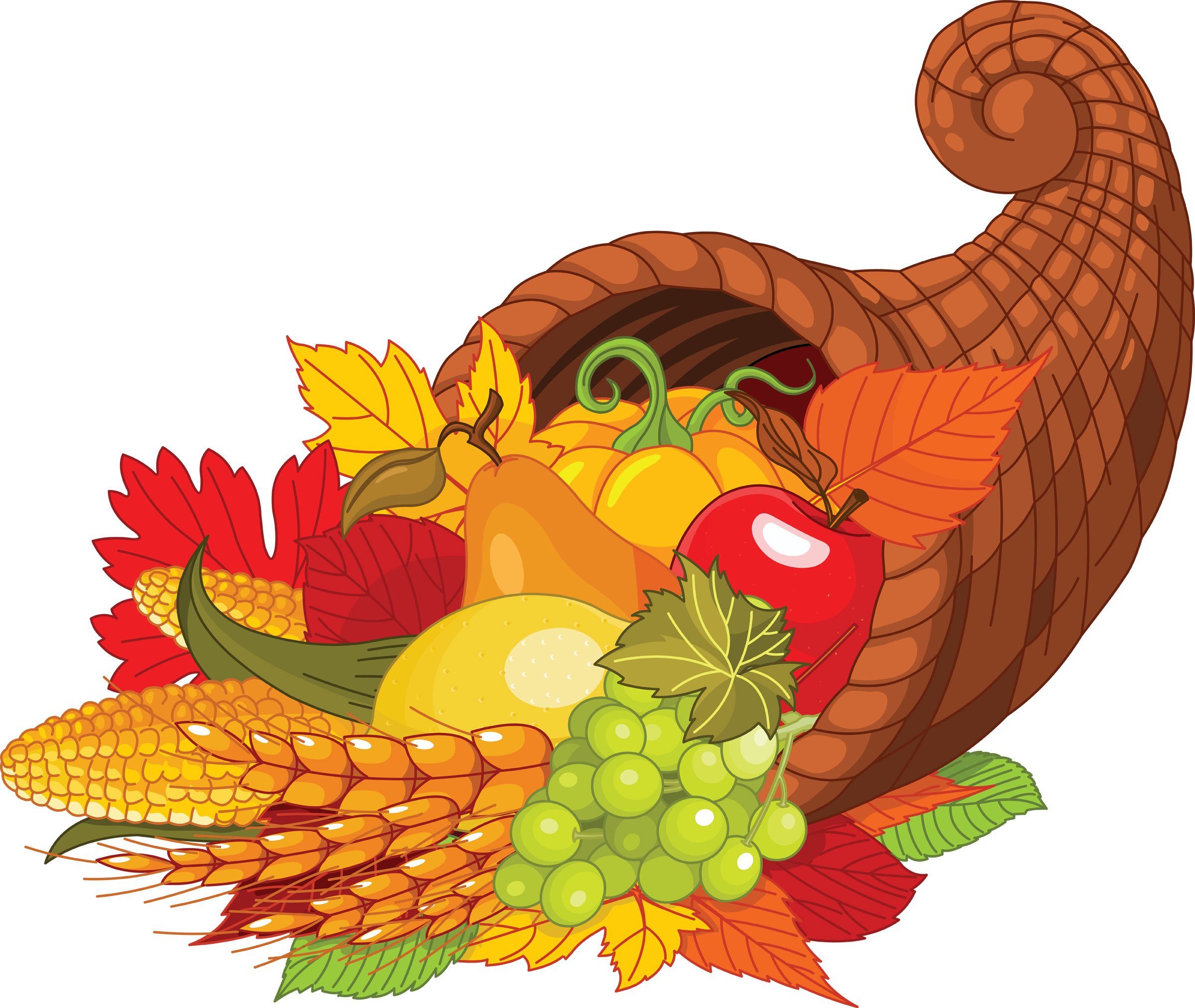 Thanksgiving Cornucopia Harvest Illustration - Symbol of Abundance