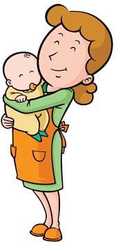 Mother Holding Baby - Warm Parenting Illustration