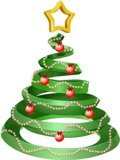 Festive Spiral Christmas Tree Illustration - Holiday Decor Inspiration