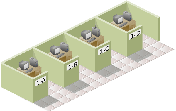 Office Cubicle Layout Diagram - Workspace Planning Visual