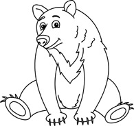 Brown Bear Black And White Clipart