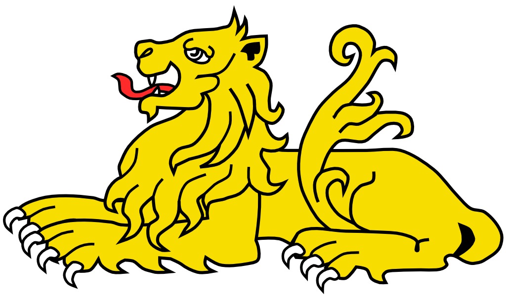 Golden Lion Heraldry Symbol - Medieval Coat of Arms Icon