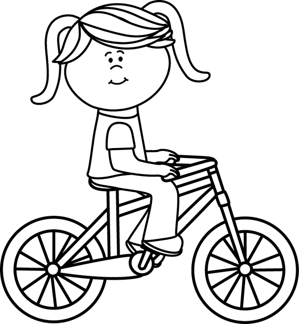 Girl Riding a Bicycle - Free Clip Art for Kids’ Activities & Education