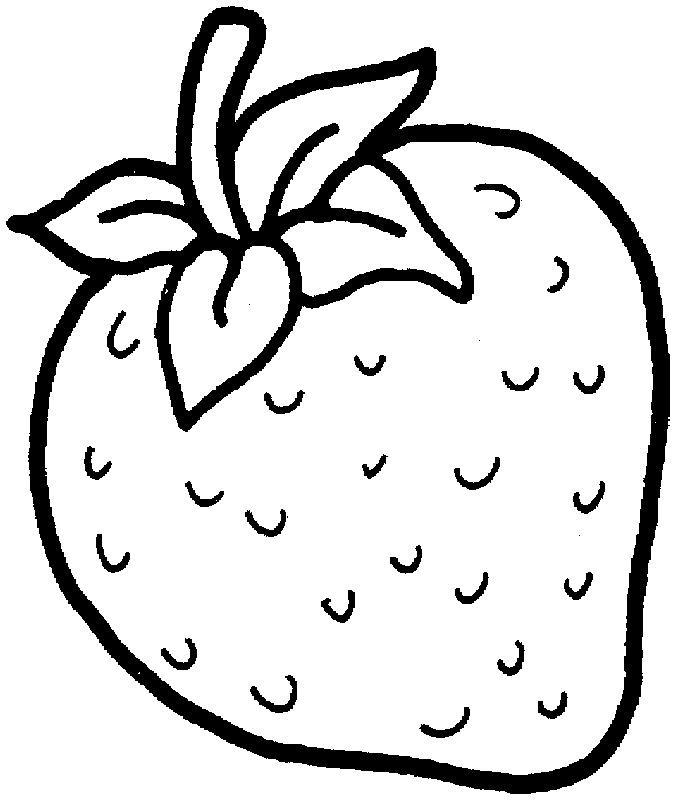 strawberry clipart black and white