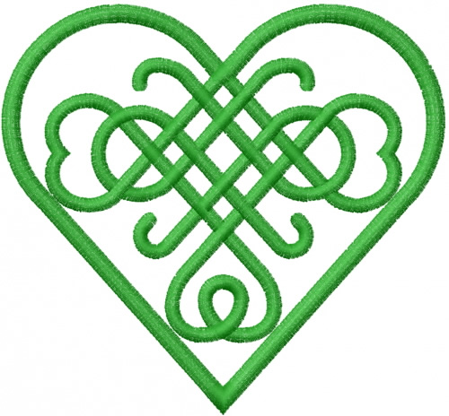 Green celtic heart clipart