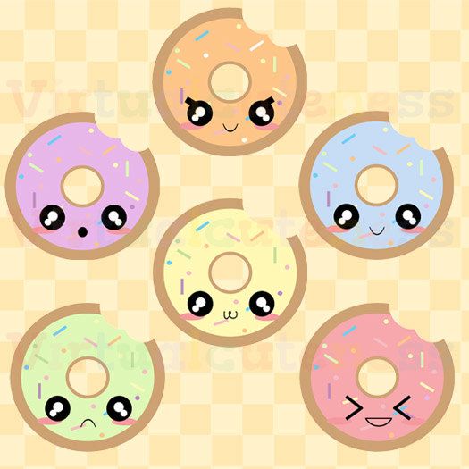 donuts with cute faces - Clip Art Library