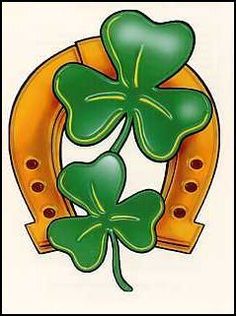 Lucky Horseshoe and Shamrock Symbol - Irish Good Fortune Icon