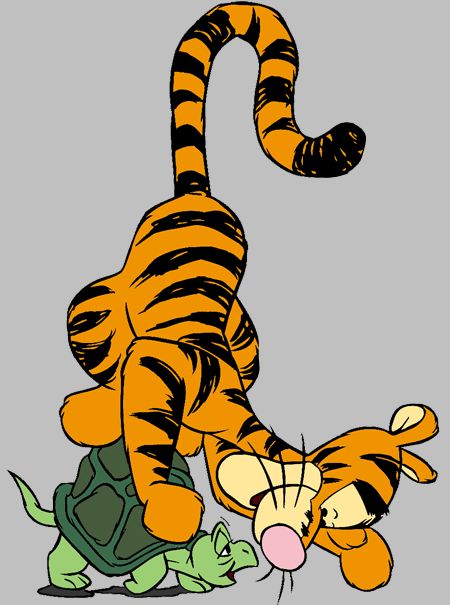 Tigger and Turtle Playful Disney Illustration