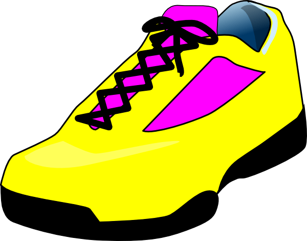 Bright Yellow & Pink Running Shoe Illustration - Sporty Clipart for Design