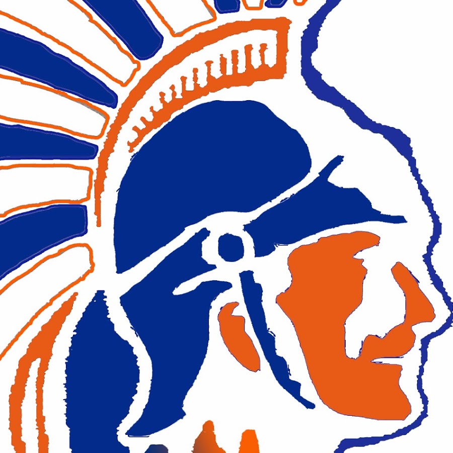 Tribal Chief Mascot Logo - Blue and Orange Sports Emblem
