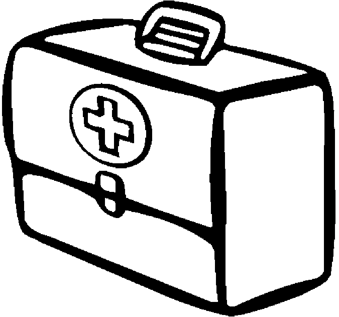 First Aid Kit Black And White Clipart
