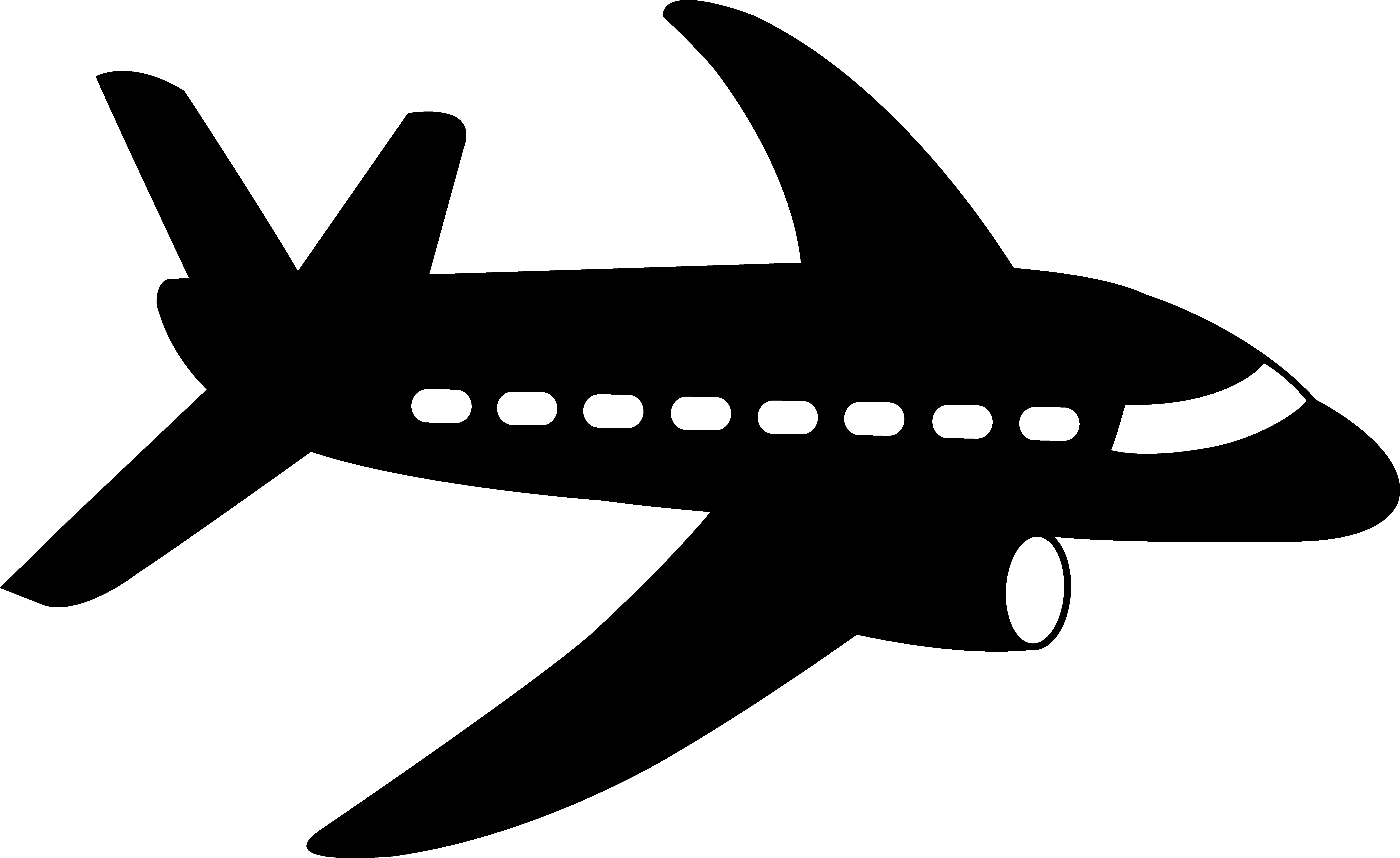 Free black and white airplane clipart
