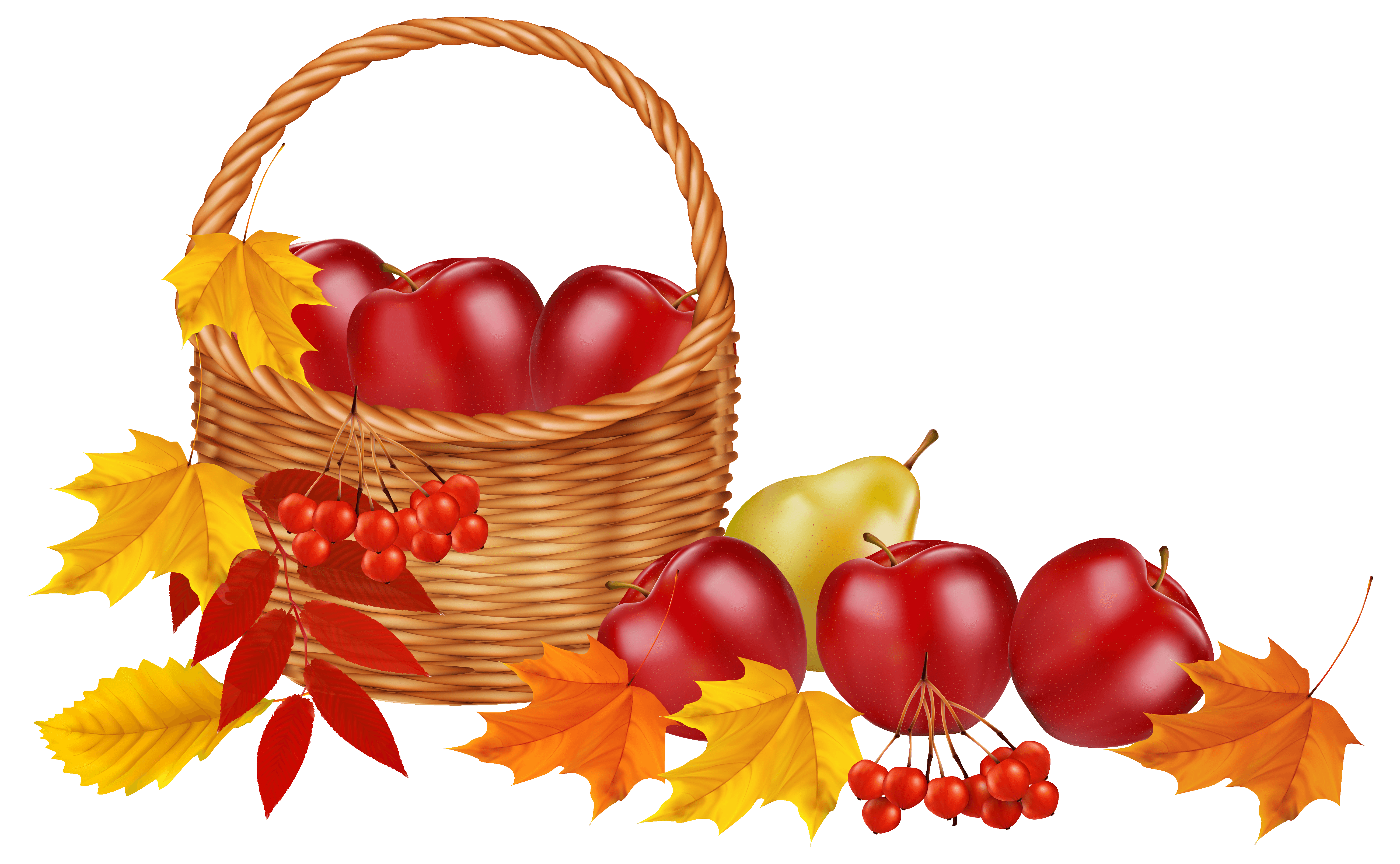 basket of leaves clipart - Clip Art Library