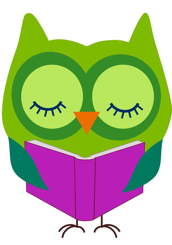 Wise Owl Reading Book - Educational Illustration for Kids