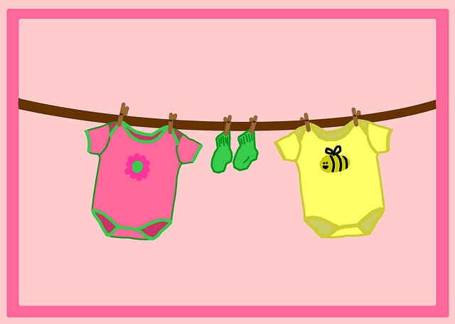 Adorable Baby Onesies & Socks - Cute Laundry Illustration for New Parents