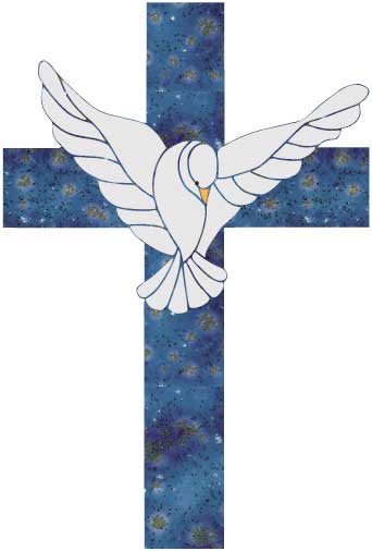 cross with dove blue - Clip Art Library