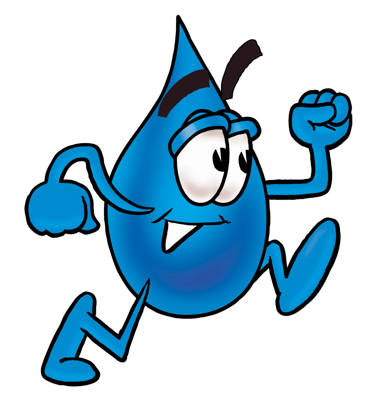 Happy Water Droplet Mascot - Fun & Engaging Hydration Illustration