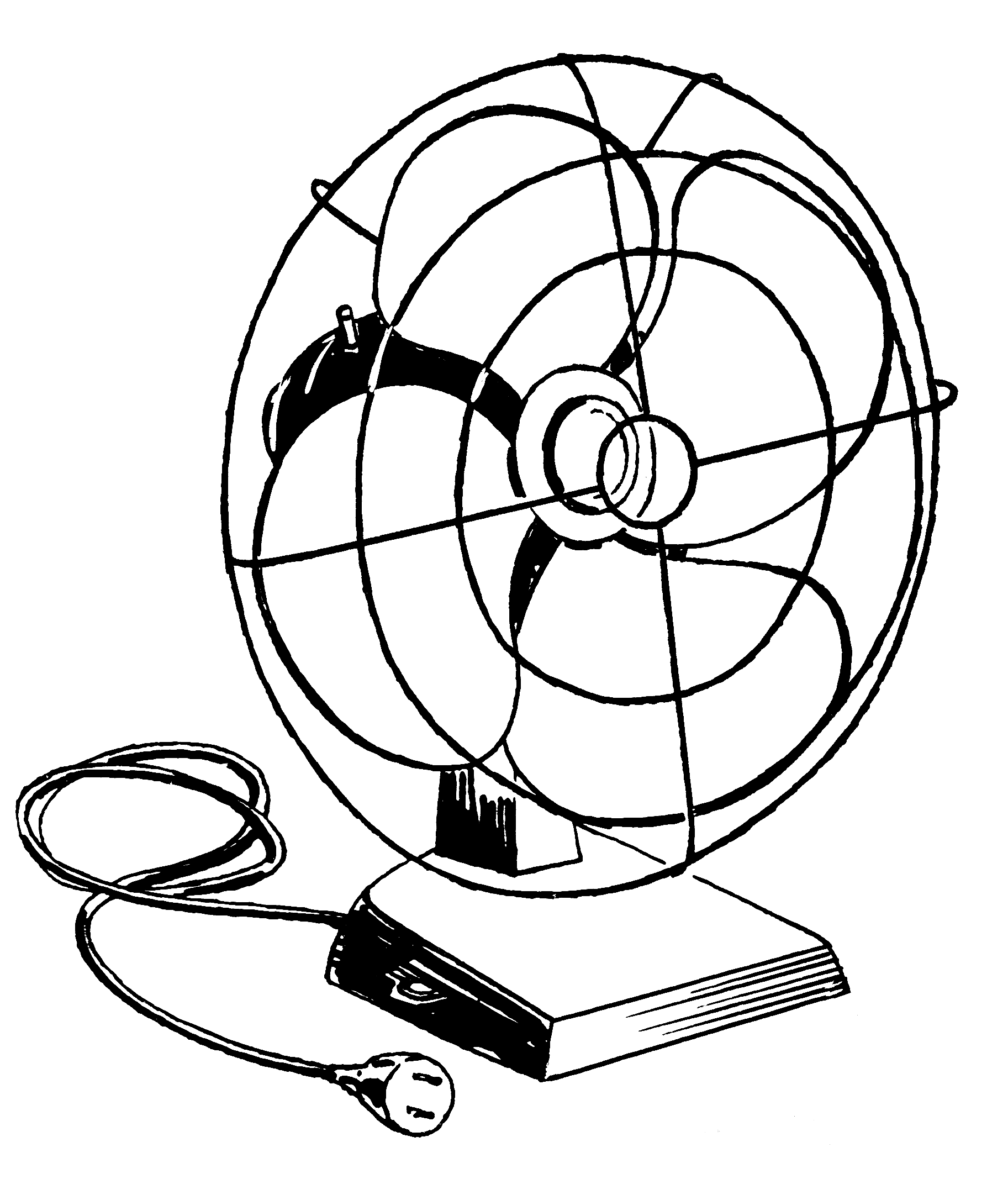 Black and white fan clipart