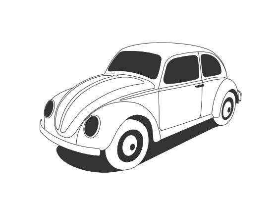 Classic VW Beetle Line Art - Free Vector Illustration for Design & Print