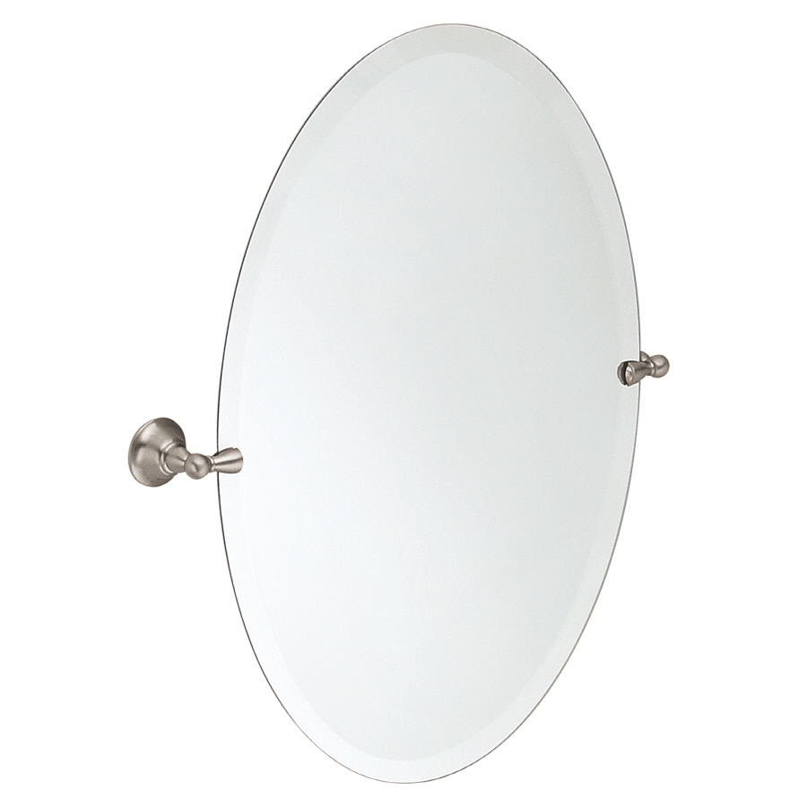 Oval Pivot Wall Mirror - Brushed Nickel Finish for Modern Bathrooms