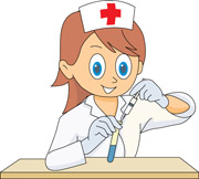 Friendly Nurse Administering Medicine - Medical Illustration