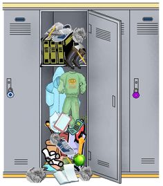 organized locker clipart