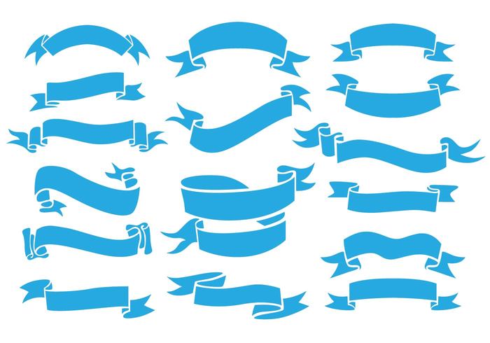 Blue Ribbon Banner Vector Set - Free Download for Design Projects