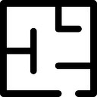 Geometric Maze Icon - Clean Vector Design for Digital Interfaces