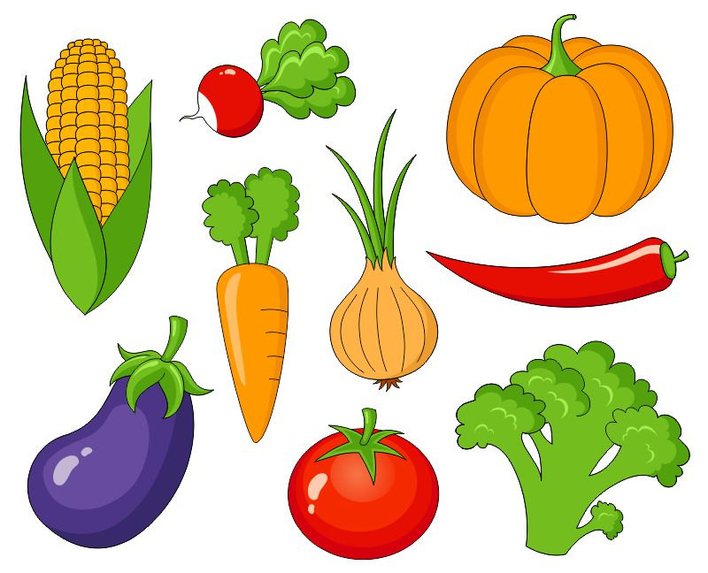 Fresh Vegetables Clipart - Free Download for Recipes & Education
