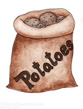 Fresh Potatoes in Burlap Sack - Farm-Fresh Produce Illustration