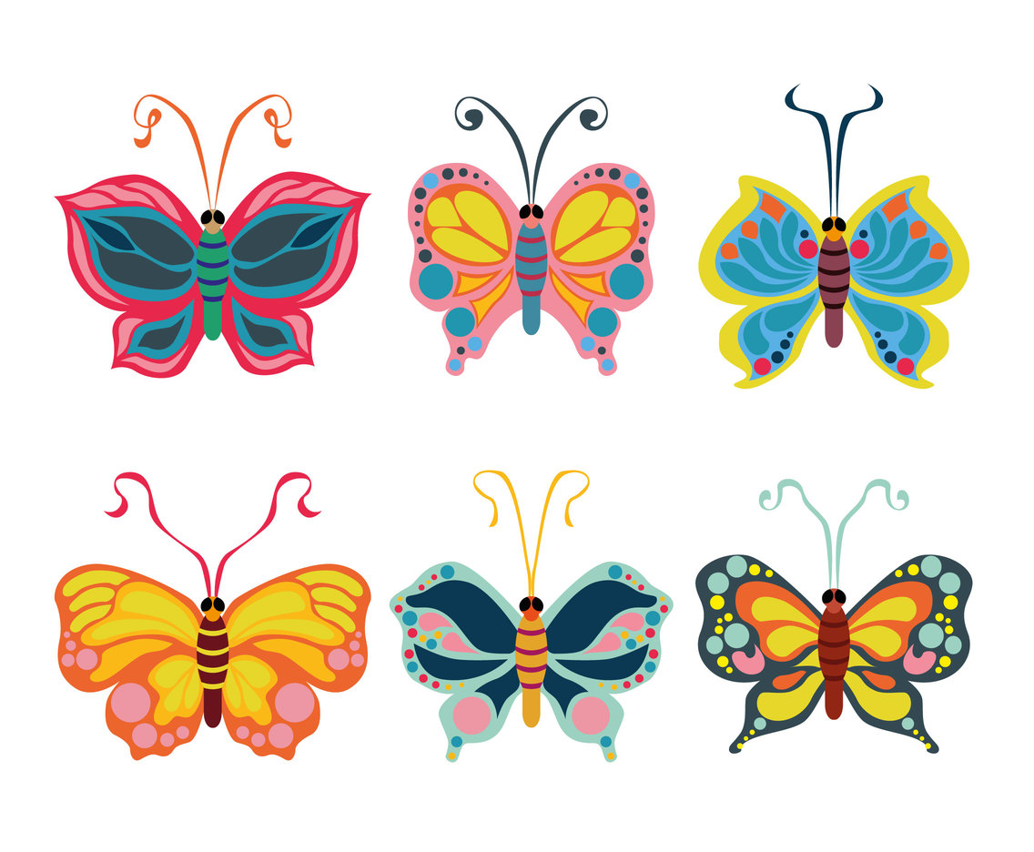 Стильные бабочки вектор