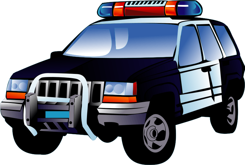 Police SUV with Emergency Lights - Law Enforcement Vehicle Illustration