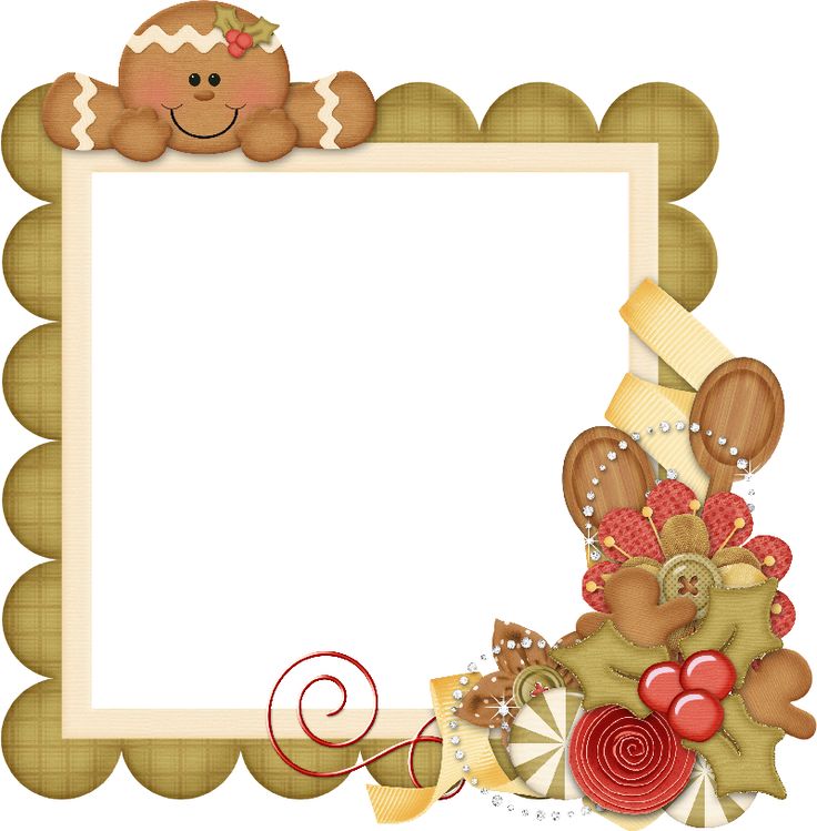 Gingerbread Holiday Frame - Free Printable Christmas Decor Template