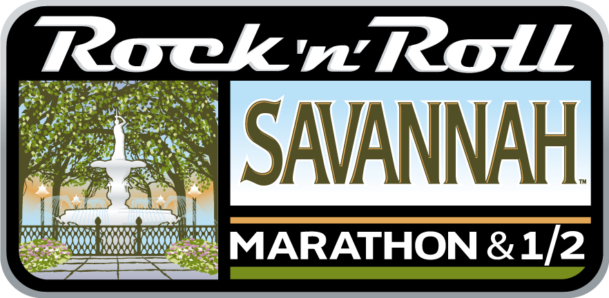 Savannah rock and roll marathon black and white clipart