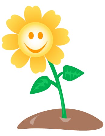 Smiling Sunflower Illustration - Happy Plant Clipart for Kids & Education