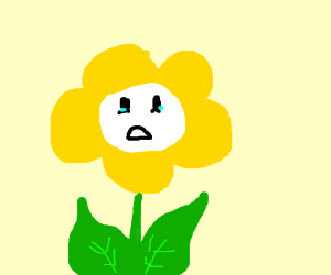 Sad Flower Illustration - Expressive Cartoon Floral Art