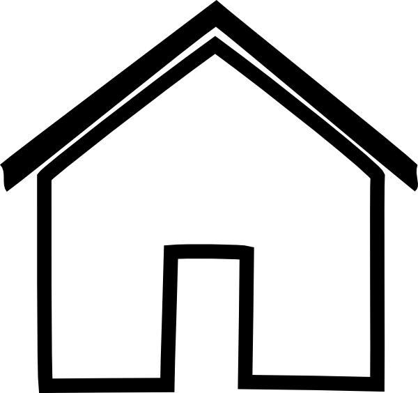Transparent black and white clipart roof a house