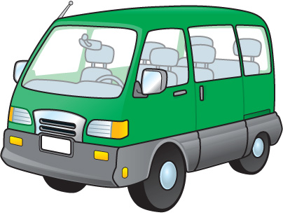 Green Minivan Illustration - Family Transport & Shuttle Vehicle Graphic