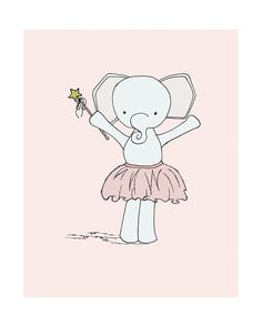 Adorable Elephant Ballerina Illustration for Kids’ Content